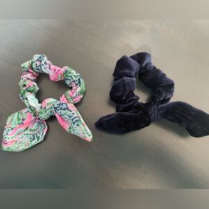 NWOT Lilly Pulitzer now scrunchie and navy velvet bow scrunchie